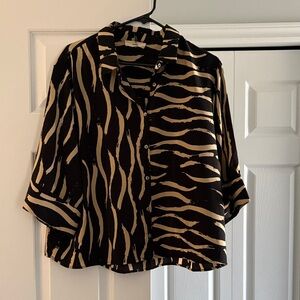 Entro Black and Cream Button Down Shirt